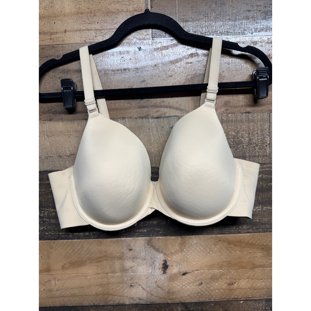 Cacique Beige Lightly Lined Full Coverage Bra 38C Smooth Seamless Underwire